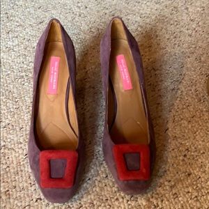 Purple suede heels